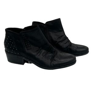 Baretraps Black Gericka Block Heel Studded Moto Boots Size 10 Women's
